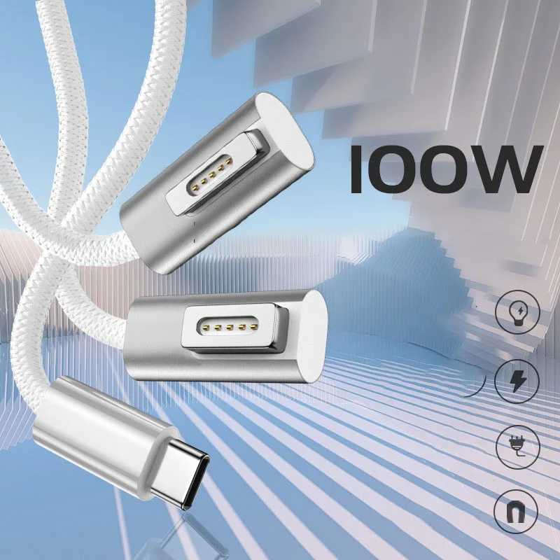 100W Fast Laptop Charging Cable Cord for Macbook Air Pro USB C Type C to Magnetic Plug Adapter for Magsaf* 1 2
100W Fast Laptop Charging Cable Cord for Macbook Air Pro USB C Type C to Magnetic Plug Adapter for Magsaf* 1 2