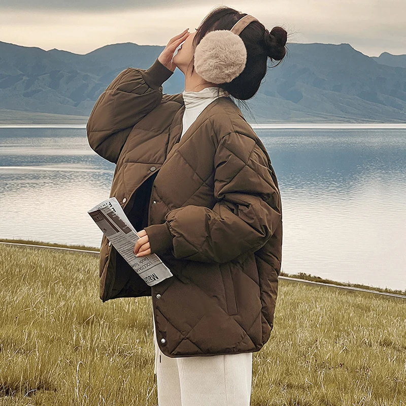 Winter Cotton Padded Parkas Warm Jacket Women casacos de inverno feminino 2022 New Korean Preppy Style Casual Lozenge White Coat
Winter Cotton Padded Parkas Warm Jacket Women casacos de inverno feminino 2022 New Korean Preppy Style Casual Lozenge White Coat
