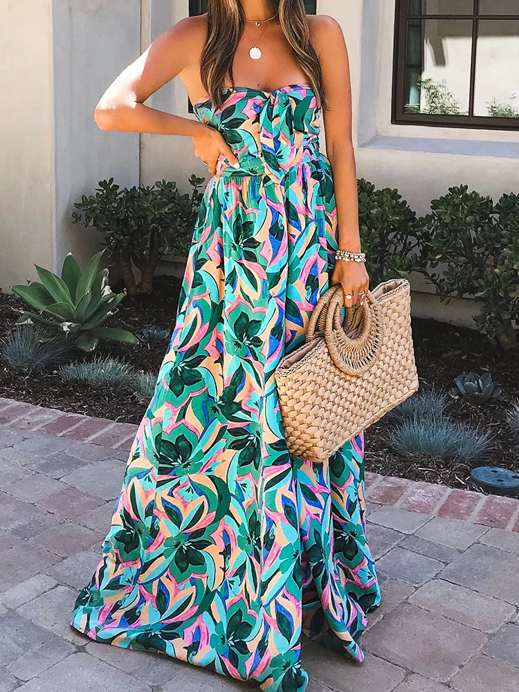 Chic Off Shoulder Party Romper Summer Backless Printed Mini Beach Jumpsuit Sexy High Waist Chest Wrap Long Pants Office Overall 
Chic Off Shoulder Party Romper Summer Backless Printed Mini Beach Jumpsuit Sexy High Waist Chest Wrap Long Pants Office Overall