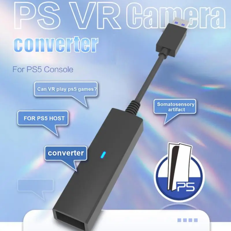 

Portable USB3.0 PS VR to PS5 Cable Adapter Male to Female VR Connector Mini Camera Adapter For PS5 PS4 VR Game Accessorie