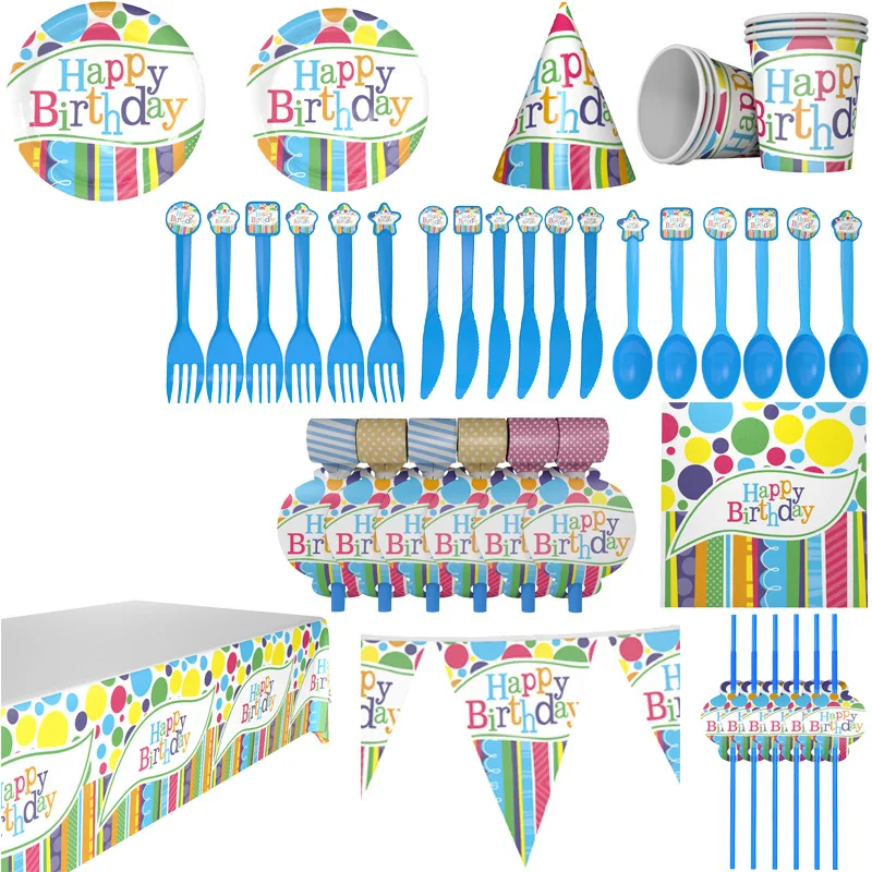 2022 New Birthday Theme Party Supplies Happy Dinner Plate Paper Cup Knife Fork Spoon Pull Flag Combination Set Wholesale
2022 New Birthday Theme Party Supplies Happy Dinner Plate Paper Cup Knife Fork Spoon Pull Flag Combination Set Wholesale