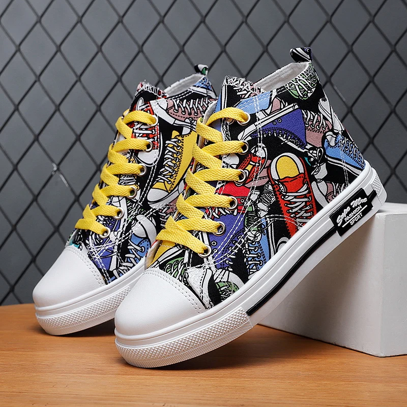 High Top Art Graffiti Kids Casual Fashion Happy Student Sports Flats Custom Ideas Factory School Dancer Practicing Shoes
High Top Art Graffiti Kids Casual Fashion Happy Student Sports Flats Custom Ideas Factory School Dancer Practicing Shoes