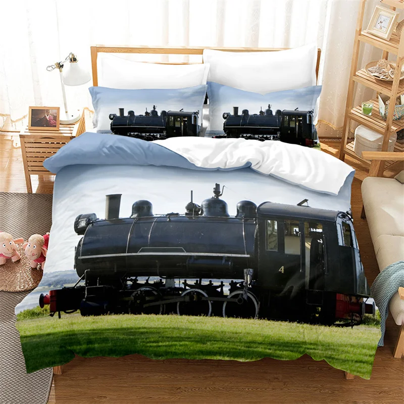 Steam Engine Duvet Cover King Queen Microfiber Vintage Locomotive in Countryside Scenery Green Grass Train Picture Bedding Set
Steam Engine Duvet Cover King Queen Microfiber Vintage Locomotive in Countryside Scenery Green Grass Train Picture Bedding Set