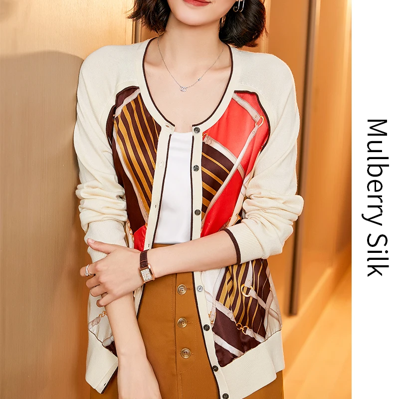 Women's Knitted Spring And Autumn New Silk Fabric Round Neck Skin-Friendly Cool Wind Fashion Mulberry Silk Print High-End Shirt
Women's Knitted Spring And Autumn New Silk Fabric Round Neck Skin-Friendly Cool Wind Fashion Mulberry Silk Print High-End Shirt