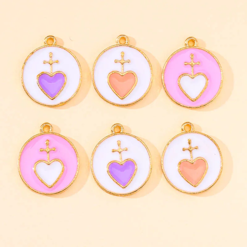 20Pcs 15*18MM Romantic Sweet Love Heart Round Colorful Enamel Charm Pendant For DIY Jewelry Making Earrings Bracelet Accessories
20Pcs 15*18MM Romantic Sweet Love Heart Round Colorful Enamel Charm Pendant For DIY Jewelry Making Earrings Bracelet Accessories