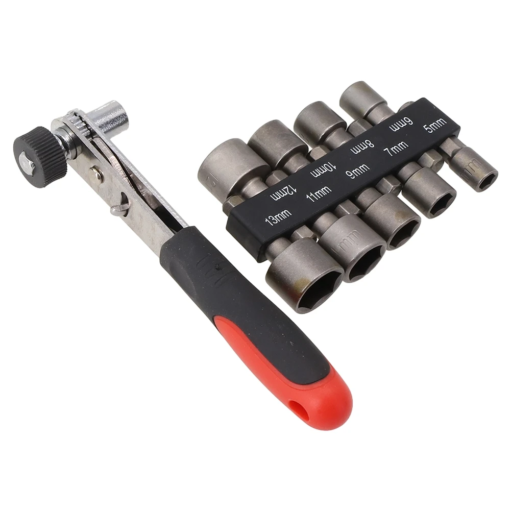 10pcs Ratchet Socket Wrench 5/6/7/8/9/10/11/12/13mm Power Drill Nut Driver Adapter Pawl Socket Spanner Set Screwdriver Hand Tool
10pcs Ratchet Socket Wrench 5/6/7/8/9/10/11/12/13mm Power Drill Nut Driver Adapter Pawl Socket Spanner Set Screwdriver Hand Tool