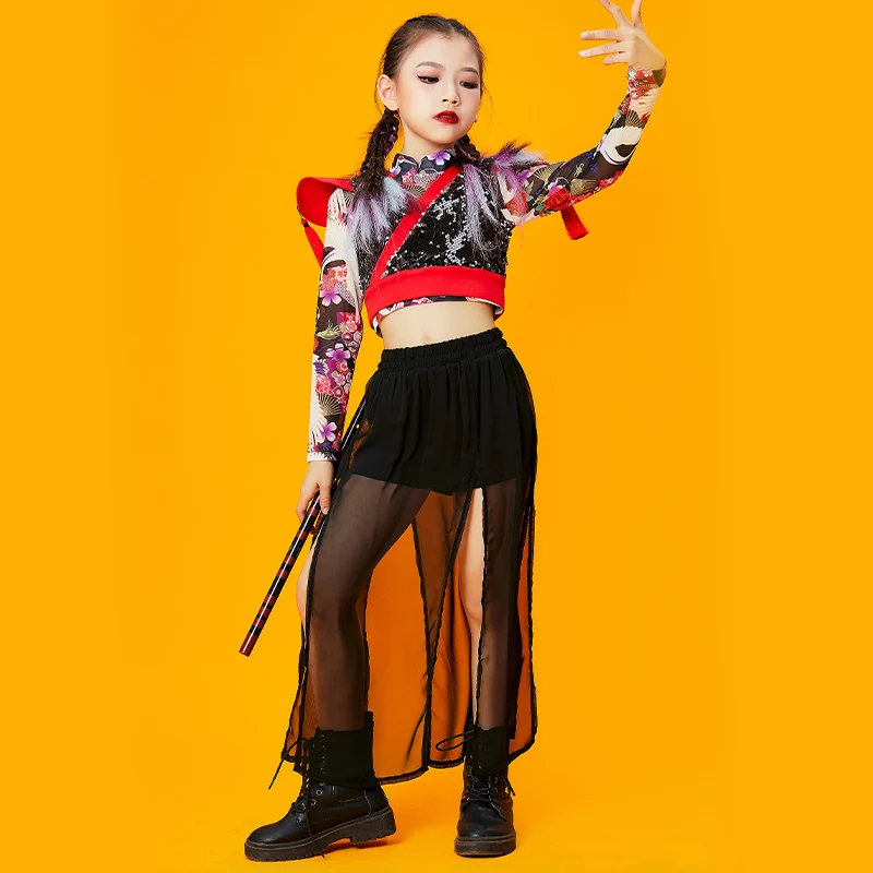 Chinese Style Jazz Performance Clothes For Girls HipHop Costume Cheerleading Dance Catwalk Show Stage Outfit Rave Wear 120-170CM 
Chinese Style Jazz Performance Clothes For Girls HipHop Costume Cheerleading Dance Catwalk Show Stage Outfit Rave Wear 120-170CM