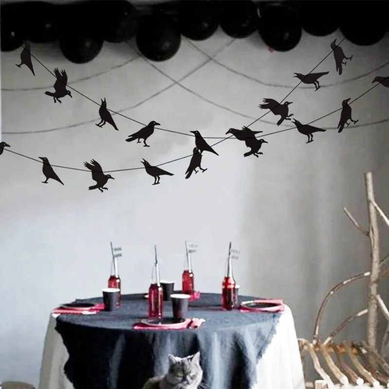Halloween Crows Banners Hanging Paper Garlands Theme Party Favors Home Garden Yard Haunted House Decoration,Door Porch Banners
Halloween Crows Banners Hanging Paper Garlands Theme Party Favors Home Garden Yard Haunted House Decoration,Door Porch Banners
