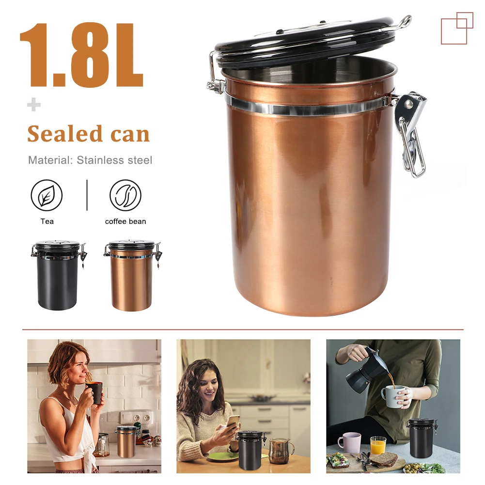 1.8L Stainless Steel Coffee Sealed Can with Exhaust Valve Storage Tank Milk Powder Tea Grain Storage for Coffee Bean Dried Fruit
1.8L Stainless Steel Coffee Sealed Can with Exhaust Valve Storage Tank Milk Powder Tea Grain Storage for Coffee Bean Dried Fruit