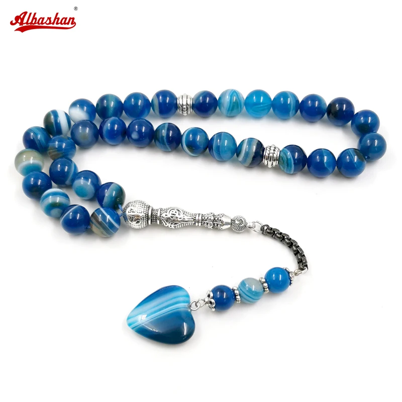 Tasbih Men Natural Blue agates stone prayer beads muslim Misbaha 33beads turkish fashion accessories Professional rosary bead
Tasbih Men Natural Blue agates stone prayer beads muslim Misbaha 33beads turkish fashion accessories Professional rosary bead