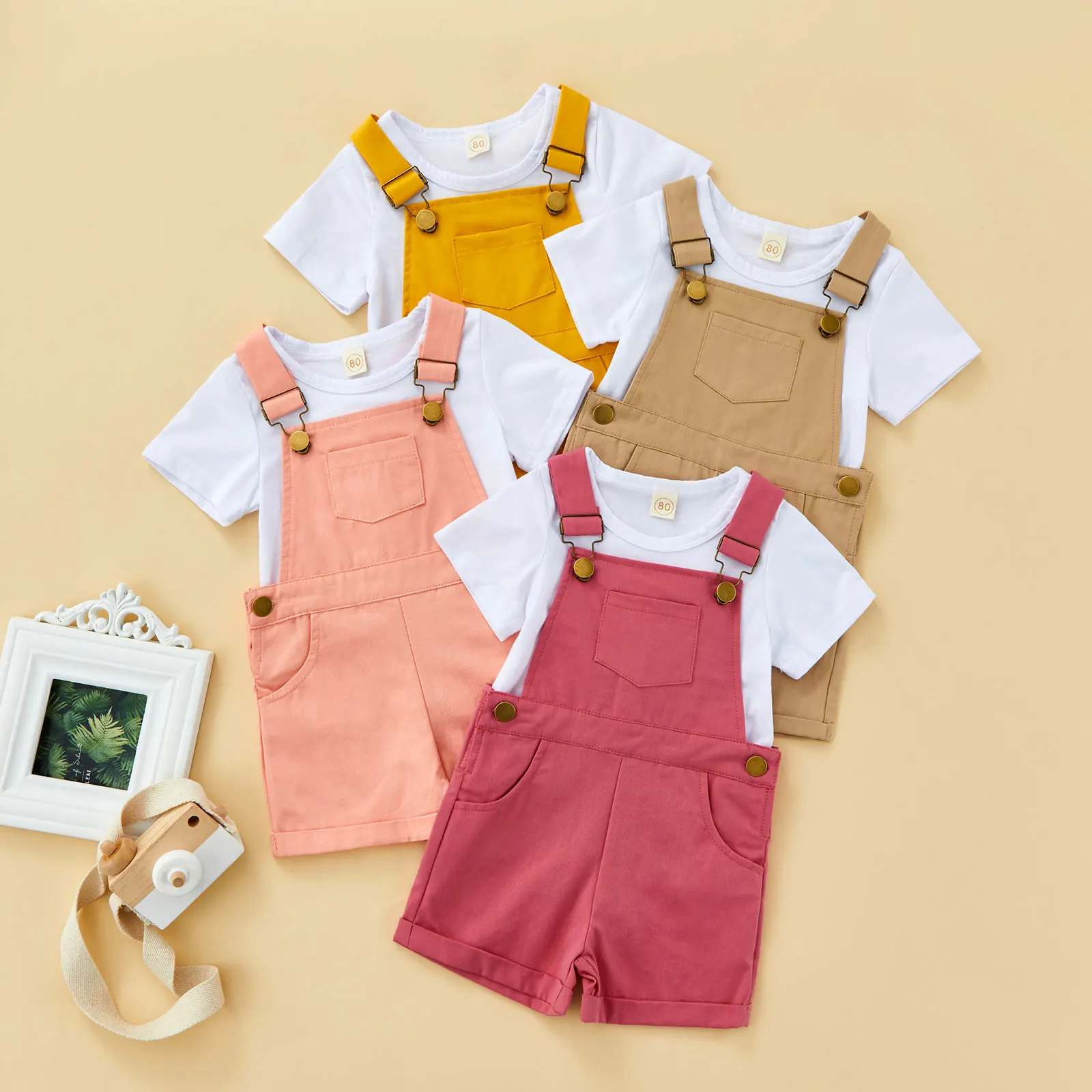 Toddler Kids Girls Outfits White Round Neck Short Sleeve T-Shirts Tops + Solid Color Straps Shorts Summer Set
Toddler Kids Girls Outfits White Round Neck Short Sleeve T-Shirts Tops + Solid Color Straps Shorts Summer Set
