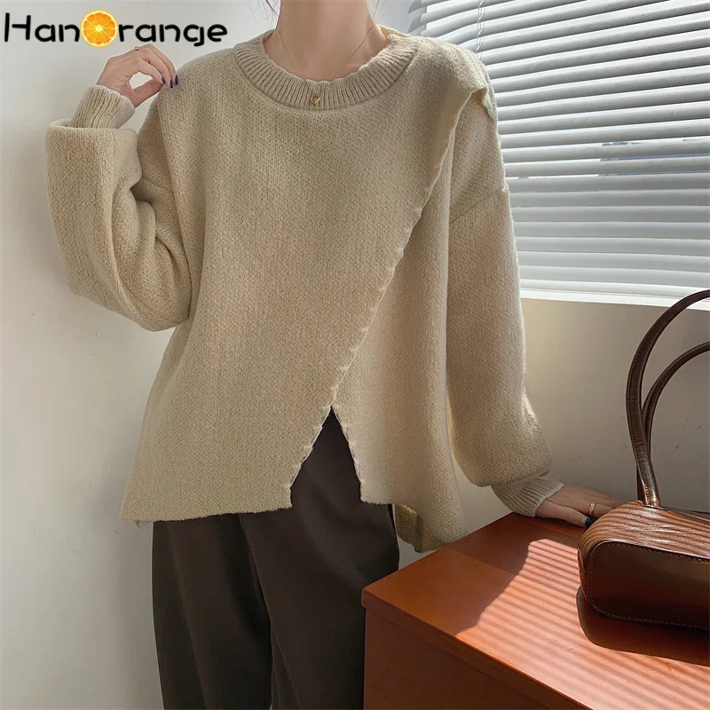 HanOrange Spring Split Irregular Pullover Top Chic Contrast Color Loose Thin All-match Knitted Sweater Jumpers Women's Clothing
HanOrange Spring Split Irregular Pullover Top Chic Contrast Color Loose Thin All-match Knitted Sweater Jumpers Women's Clothing