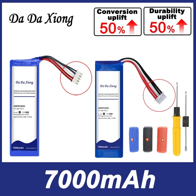 7000mAh dla Flip 4 Flip4 3 Flip3 wydanie specjalne szary GSP872693 bezprzewodowa bateria głośnika Bluetooth
7000mAh dla Flip 4 Flip4 3 Flip3 wydanie specjalne szary GSP872693 bezprzewodowa bateria głośnika Bluetooth