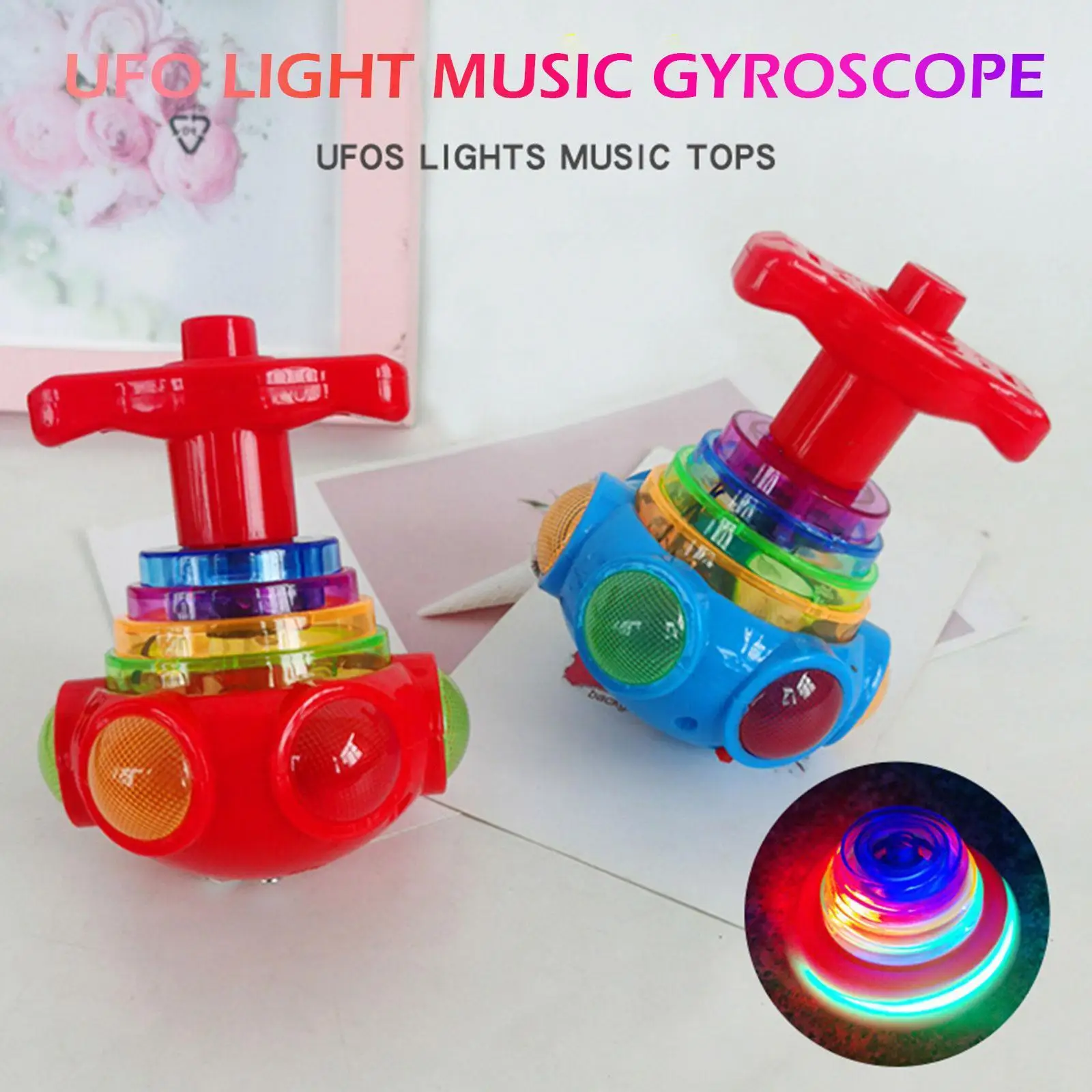LED Light Up Flashing UFO Spinning Top Laser Color Flash LED Light Funny Music Gyro Christmas Gift For Kid Children's Day G I8O3
LED Light Up Flashing UFO Spinning Top Laser Color Flash LED Light Funny Music Gyro Christmas Gift For Kid Children's Day G I8O3