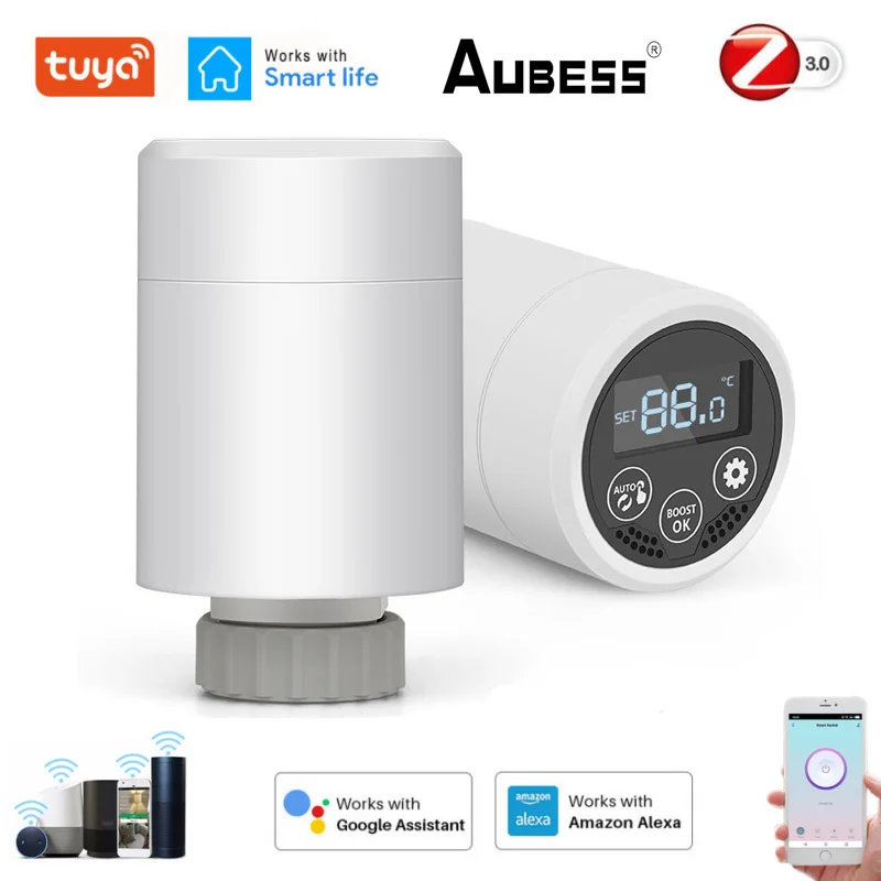Умный привод радиатора TRV ZigBee3.0, программируемый термостатический клапан радиатора, регулятор температуры, голосовое управление через Alexa
Умный привод радиатора TRV ZigBee3.0, программируемый термостатический клапан радиатора, регулятор температуры, голосовое управление через Alexa