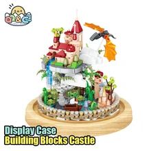 Building Blocks Castle with Display Case Romantic Flower Bouquet Diy Assemble Bricks Decorative Ornament Gift for Girlfriend