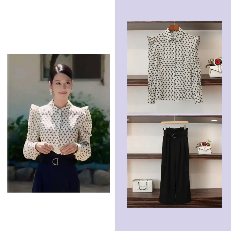 Two Piece Set Women Korean TV Star 서예지 Printed Blouse + Long Pants 2 Piece Set Women Summer Clothes For Women Streetwear L
Two Piece Set Women Korean TV Star 서예지 Printed Blouse + Long Pants 2 Piece Set Women Summer Clothes For Women Streetwear L