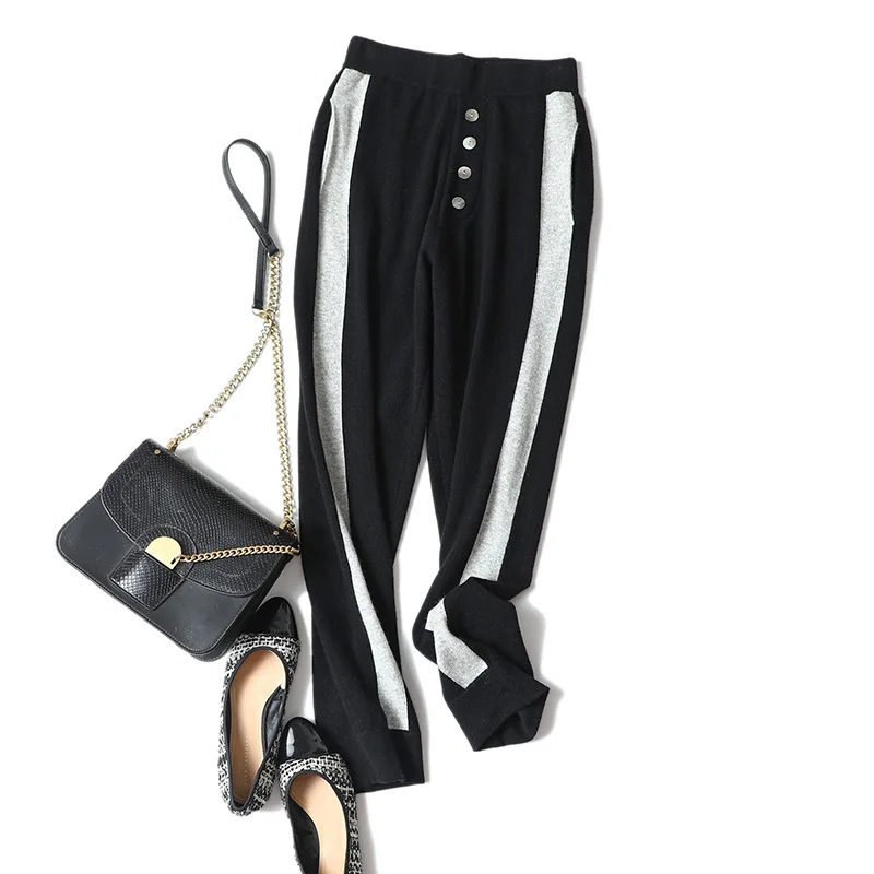 New Sweater Pants Women 100% Cashmere Knitted Fashion Ankle-Length Pants Casual Harem Pants Trousers Korean Button
New Sweater Pants Women 100% Cashmere Knitted Fashion Ankle-Length Pants Casual Harem Pants Trousers Korean Button