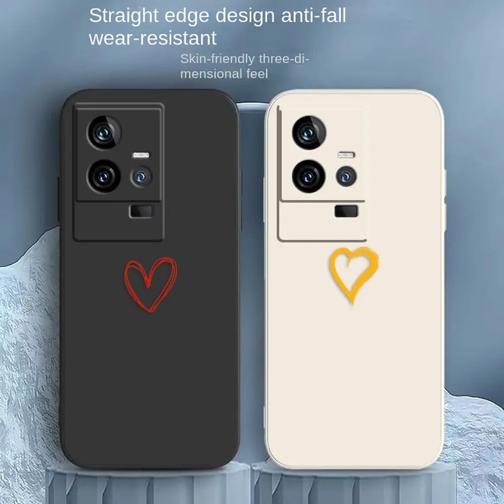 

Simple Love Line Art Phone Case For VIVO IQOO 5 7 8 9 10 11 Pro 5G Z3 Z5 Z6 Z7 NEO3 5 5S 6 7 Colour Liquid Case Funda Shell Capa