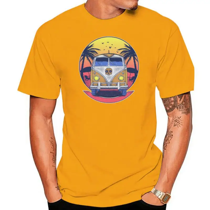 

Hawaii Beach Van Car Surfer Tee Shirts Oversized European Sweatshirt 100% Cotton Comfortable Mens T-Shirt Sunset Scenery