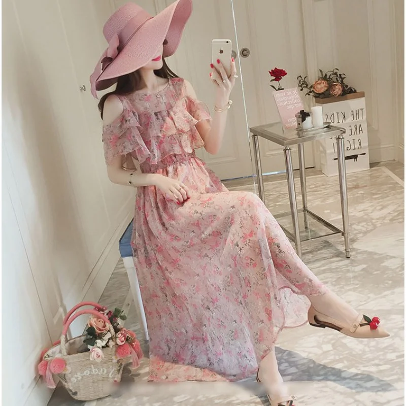 Crzen Women Summer flower one-piece chiffon one-piece off-shoulder Medi one-piece
Crzen Women Summer flower one-piece chiffon one-piece off-shoulder Medi one-piece