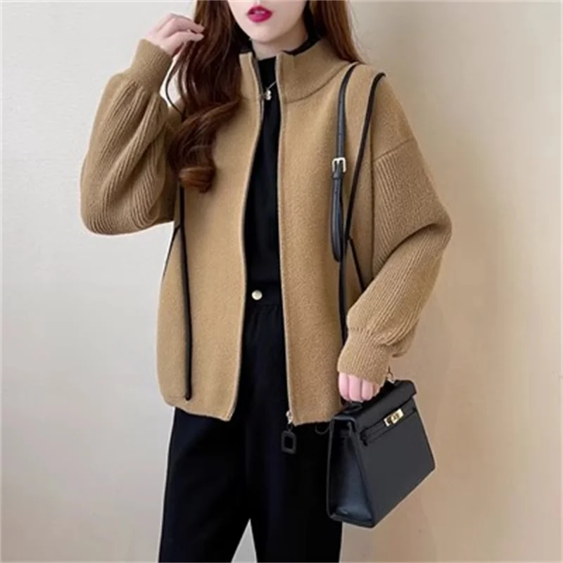 Woolen Outwear Women Autumn Winter 2023 New Double-sided Woolen Short Coat Stand Up Collar Loose Zipper Cardigan External Wear
Woolen Outwear Women Autumn Winter 2023 New Double-sided Woolen Short Coat Stand Up Collar Loose Zipper Cardigan External Wear