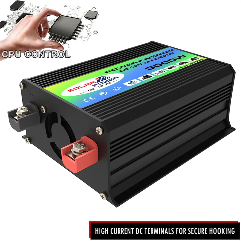 3000W Boat Car Converter Power Inverter DC12V To AC110V/220V Invertor USB Fast Charging Dual USB Ports LED Green&Red Work Lights
3000W Boat Car Converter Power Inverter DC12V To AC110V/220V Invertor USB Fast Charging Dual USB Ports LED Green&Red Work Lights