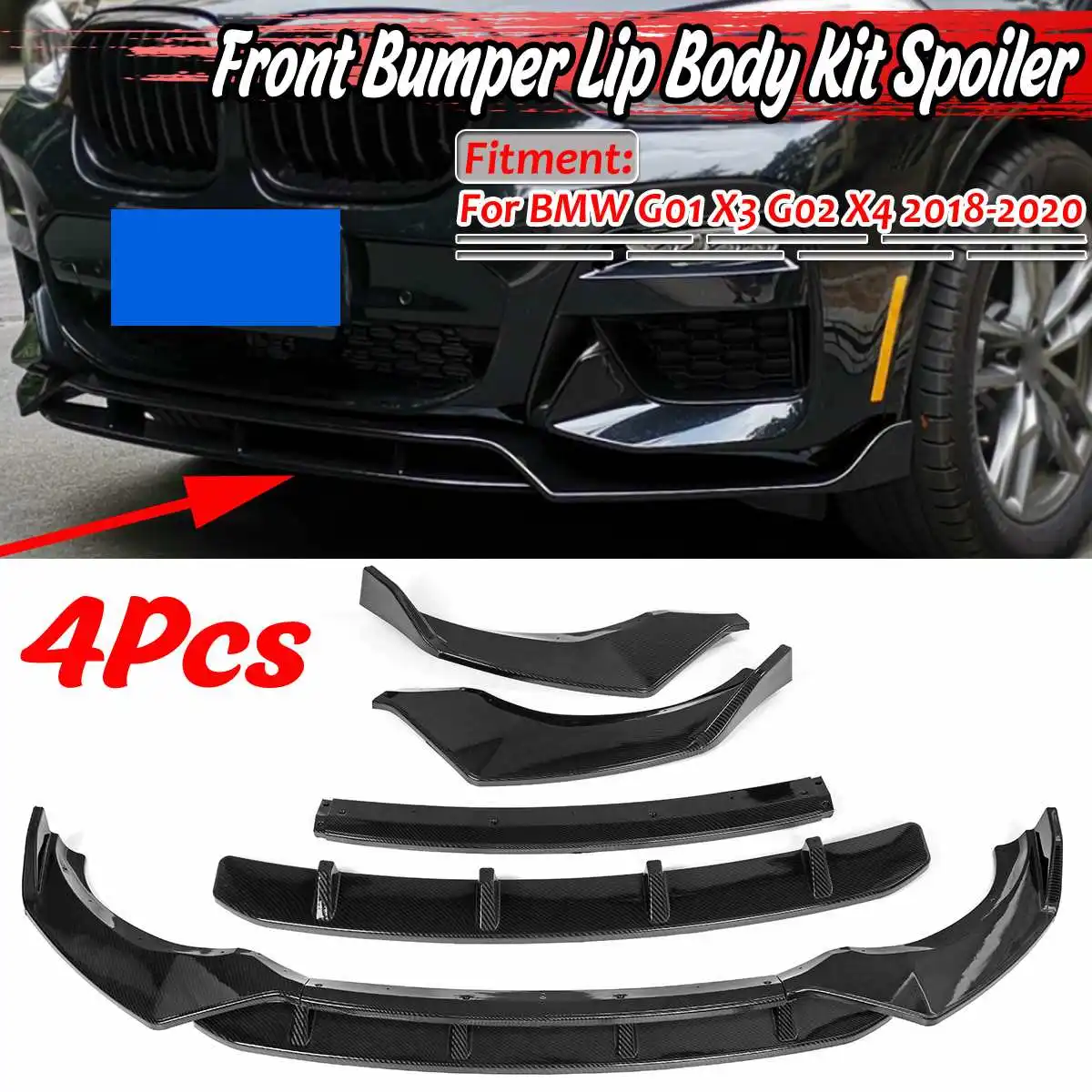 G01 G02 4PCS Car Front Bumper Lip Splitter Diffuser Spoiler Guard Protection Cover Trim Kit For BMW G01 X3 G02 X4 2018 2019 2020
G01 G02 4PCS Car Front Bumper Lip Splitter Diffuser Spoiler Guard Protection Cover Trim Kit For BMW G01 X3 G02 X4 2018 2019 2020
