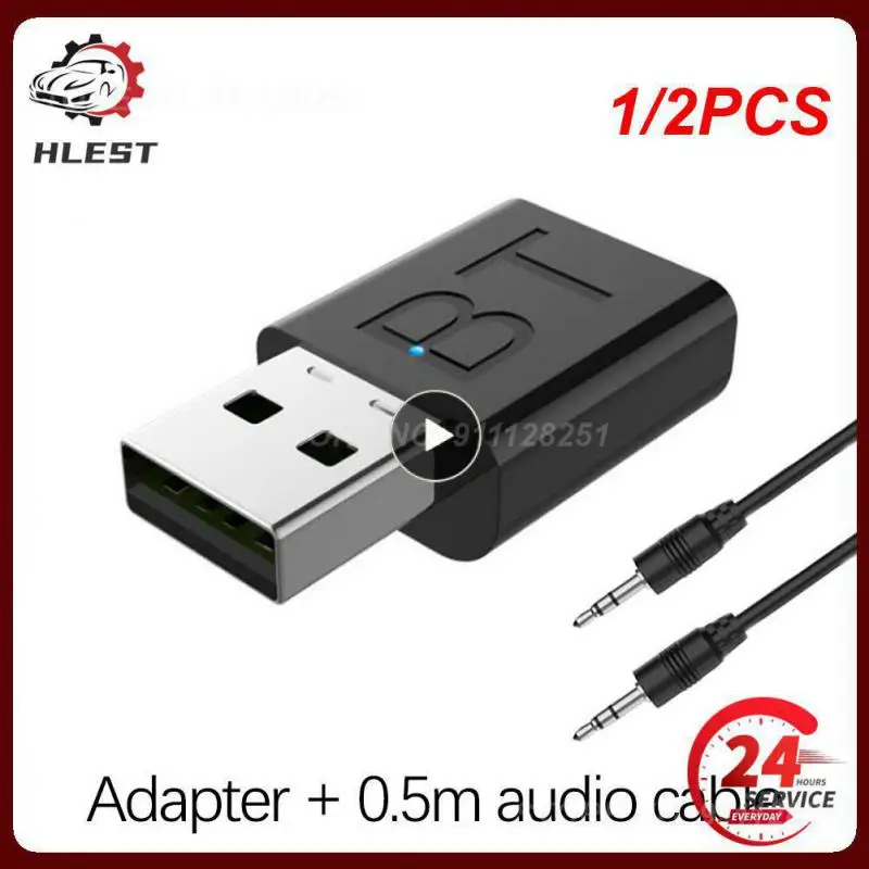 

1/2PCS Bluetooth 5.0 Transmitter Receiver 5.0 + EDR Transmit/Receive Two-in-one Bluetooth 5.0 Adapter USB 3.5mm AUX Adapter Car