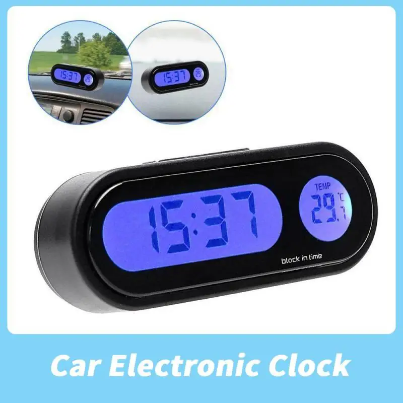 

Mini Car Electronic Clock Auto Dashboard Clocks Luminous Thermometer Time Digital Display Wall Mount Car Clock Watch Accessories