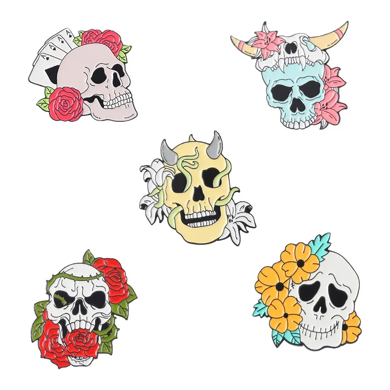 Skeleton Brooches Flower Bush Skull Enamel Pins Lapel Badges Colorful Punk Gothic Jewelry Gift for Friends
Skeleton Brooches Flower Bush Skull Enamel Pins Lapel Badges Colorful Punk Gothic Jewelry Gift for Friends