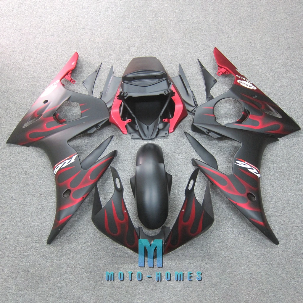 Литые под давлением Обтекатели для мотоциклов YAMAHA YZFR6 2003 2004 YZF R6 03 04 Обтекатели для мотоциклов с возможностью настраивания Красного пламени