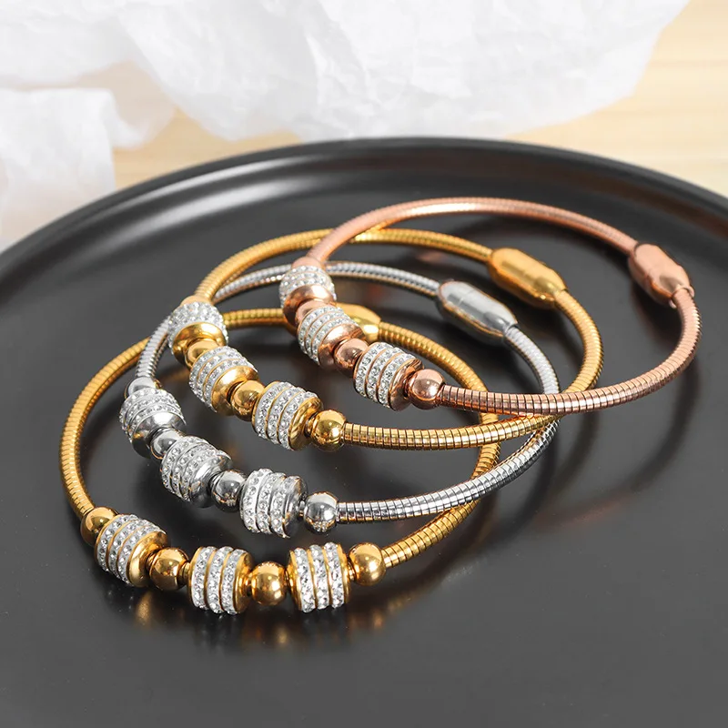 Stainless Steel Bracelet For Women Plating Gold Inlay Rhinestones Fashionable Charming Luxury Jewelry Couples Gifts Offers
Stainless Steel Bracelet For Women Plating Gold Inlay Rhinestones Fashionable Charming Luxury Jewelry Couples Gifts Offers