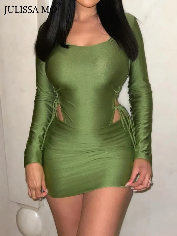 JULISSA MO 2022 Two Piece Hollow Out Lace Up Top Skirt Suit Women Sexy Green Square Neck Long Sleeve Mini Dress Party Vestido
JULISSA MO 2022 Two Piece Hollow Out Lace Up Top Skirt Suit Women Sexy Green Square Neck Long Sleeve Mini Dress Party Vestido