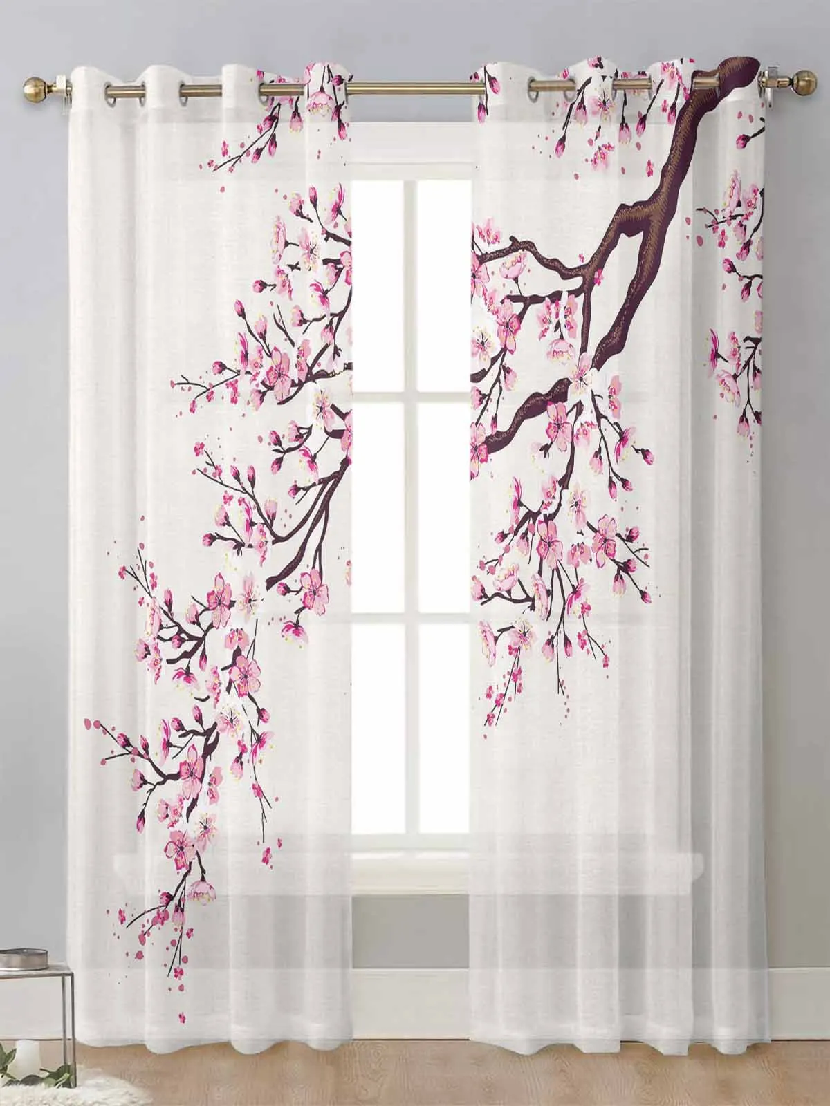 Japanese Style Sakura Sheer Curtains For Living Room Window Screening Transparent Voile Tulle Curtain Cortinas Drapes Home Decor
Japanese Style Sakura Sheer Curtains For Living Room Window Screening Transparent Voile Tulle Curtain Cortinas Drapes Home Decor