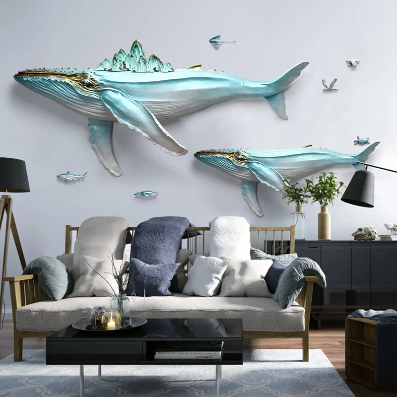 Minimalist Home Decor Marine Animal Whale Wall Hanging Sofa Background Wall Decoration Creative Children's Room 3D Wall Sticker
Minimalist Home Decor Marine Animal Whale Wall Hanging Sofa Background Wall Decoration Creative Children's Room 3D Wall Sticker