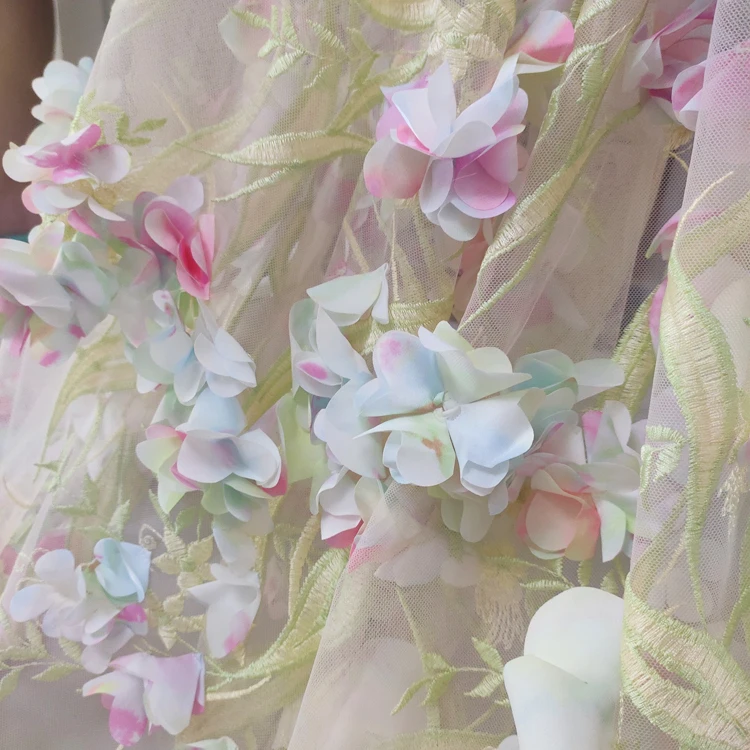 High-grade color printing and dyeing nail flower cheongsam wedding dress fabric 3D mesh embroidered clothing fabric
High-grade color printing and dyeing nail flower cheongsam wedding dress fabric 3D mesh embroidered clothing fabric
