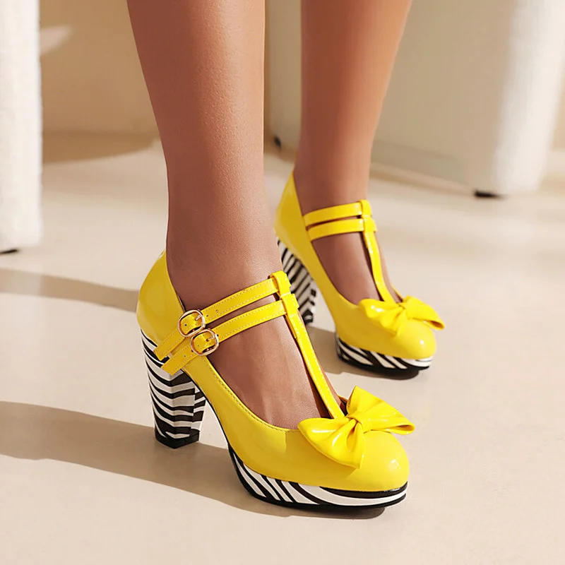 Ochanmeb Fashion Zebra Chunky Spike Heels Women Mary Janes Shoes Lovely Sweet Bowtie Bow Knot Double Buckle T-strap Pumps Ladies
Ochanmeb Fashion Zebra Chunky Spike Heels Women Mary Janes Shoes Lovely Sweet Bowtie Bow Knot Double Buckle T-strap Pumps Ladies