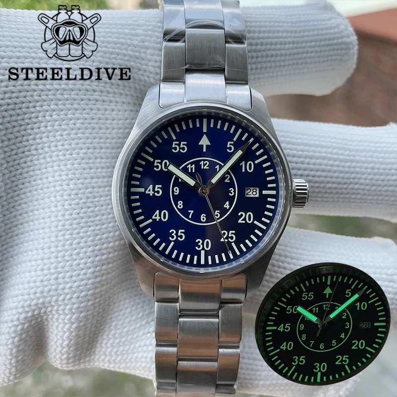 STEELDIVE SD1940T Men's Pilot Watch 20Bar Water Resistant Sapphire Crystal 39mm Type B Automatic Watches Mechanical Wristwatches
STEELDIVE SD1940T Men's Pilot Watch 20Bar Water Resistant Sapphire Crystal 39mm Type B Automatic Watches Mechanical Wristwatches