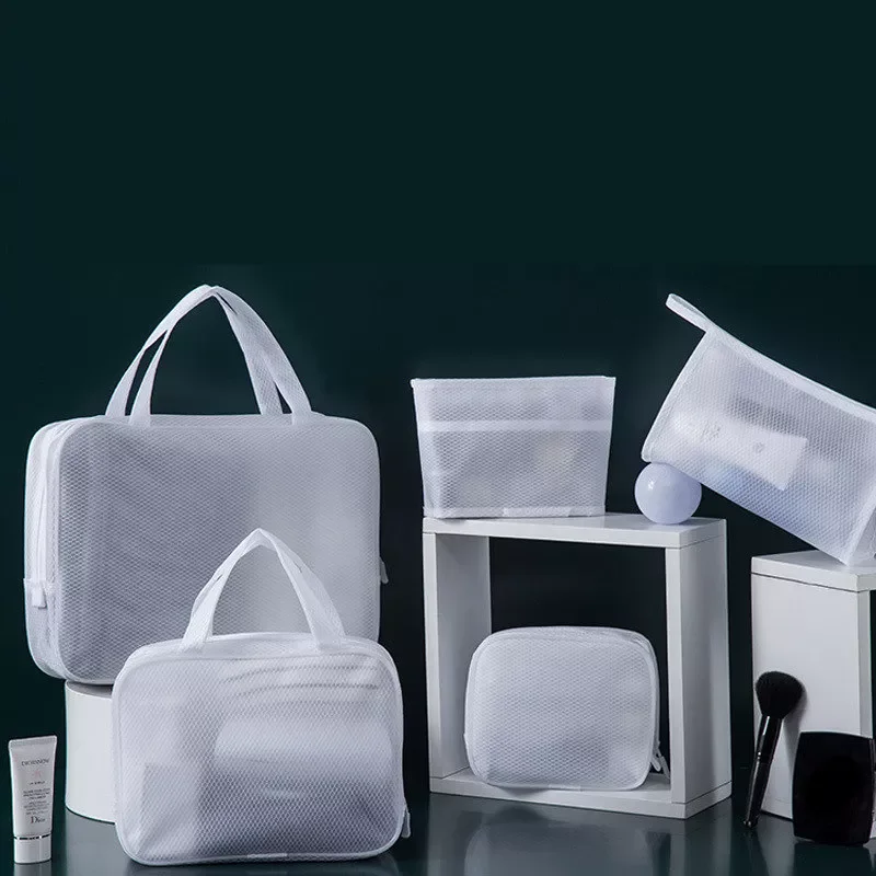 White Transparent Mesh Cosmetic Bag Waterproof Pouch Makeup Bag Bath Organizer Travel Toiletry Case Wash Make Up Beauty Kit 1PC
White Transparent Mesh Cosmetic Bag Waterproof Pouch Makeup Bag Bath Organizer Travel Toiletry Case Wash Make Up Beauty Kit 1PC