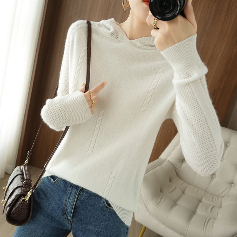 New hooded woolen sweater women's sweater twist cashmere Hoodie loose hooded knitted bottoms
New hooded woolen sweater women's sweater twist cashmere Hoodie loose hooded knitted bottoms
