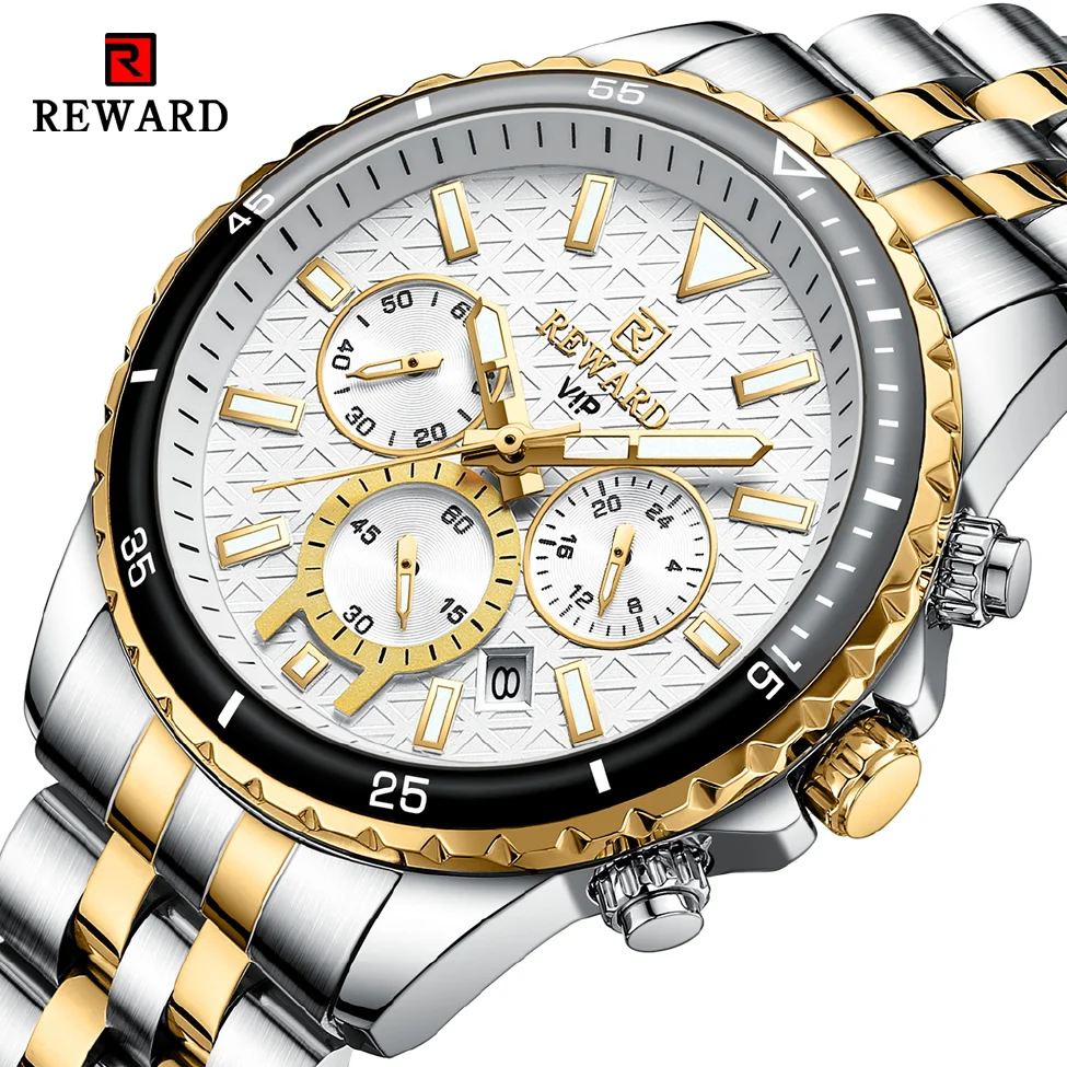 REWARD New Quartz Men's Watches Stainless Steel Luxury Brand Waterproof Wrist Watch for Men Luminous Calendar Watch Male
REWARD New Quartz Men's Watches Stainless Steel Luxury Brand Waterproof Wrist Watch for Men Luminous Calendar Watch Male