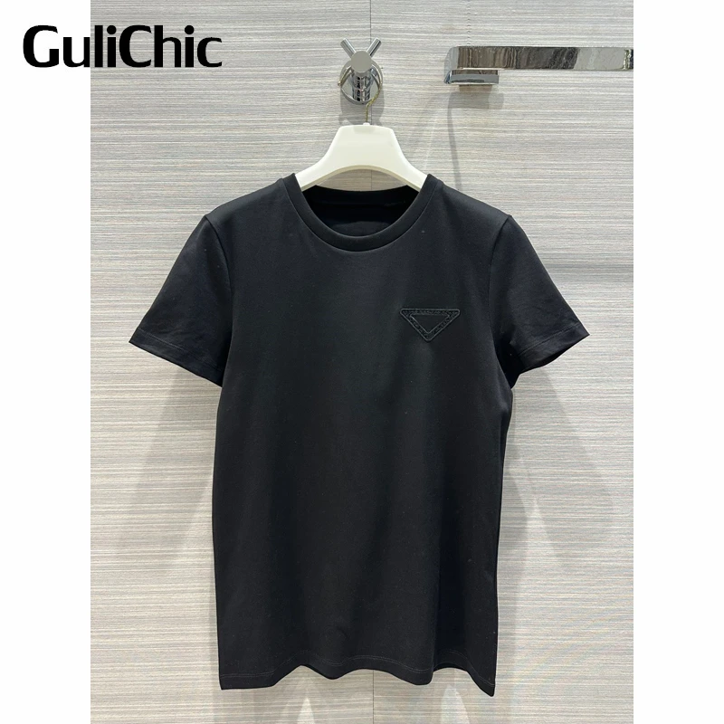 12.14 GuliChic Women Black / White Round Neck Short Sleeve Embroidery Lace Letter Cotton T-Shirt
12.14 GuliChic Women Black / White Round Neck Short Sleeve Embroidery Lace Letter Cotton T-Shirt