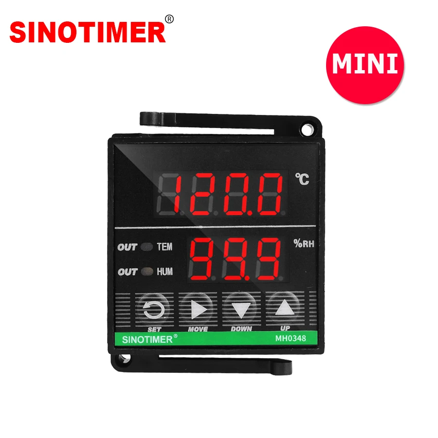 MINI Size Digital temperature Humidity control controller with 3M Cable and Sensor, 1 Temperature and 1 Humidity Relay Output
MINI Size Digital temperature Humidity control controller with 3M Cable and Sensor, 1 Temperature and 1 Humidity Relay Output