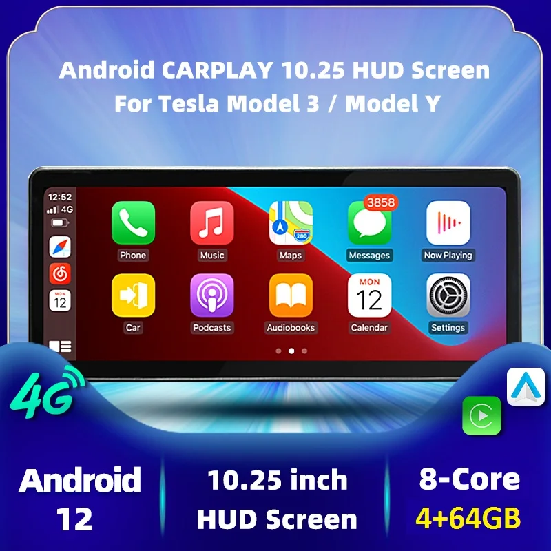 10.25'' Andriod 12.0 Center Console Displayer For Tesla Model 3 Y For Wireless Carplay Android Auto Dashboard Touch Screen
10.25'' Andriod 12.0 Center Console Displayer For Tesla Model 3 Y For Wireless Carplay Android Auto Dashboard Touch Screen