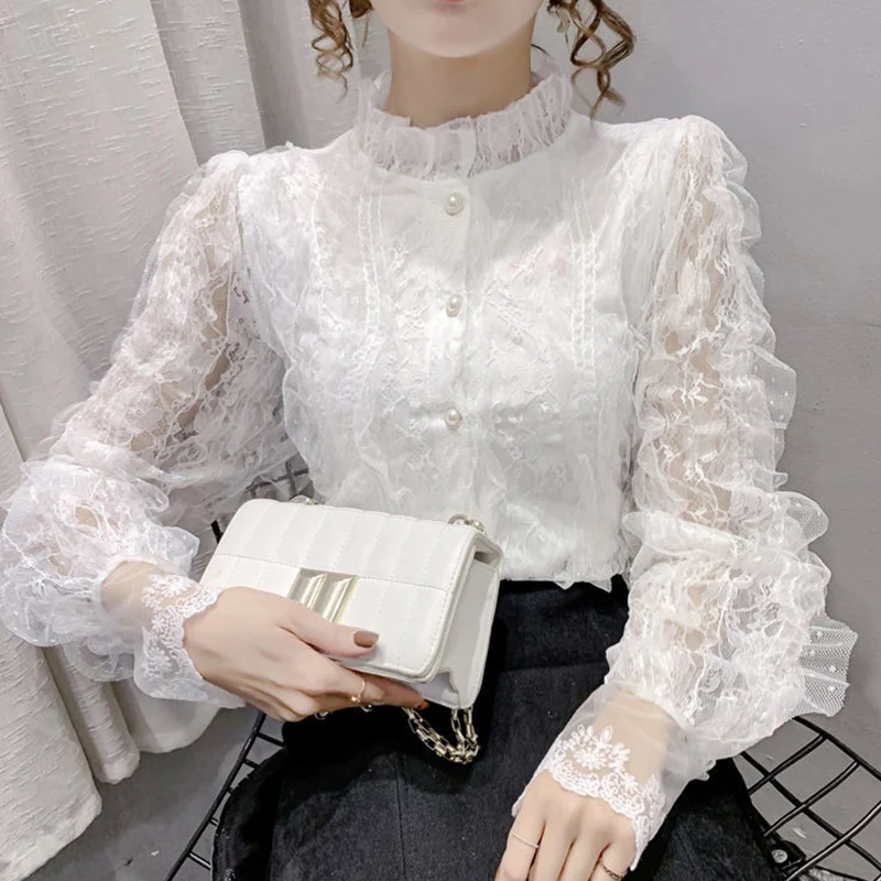 Rimocy 2022 Autumn Lace Blouse Shirts Women New Korean Button Up Loose Shirt Tops Woman Hollow Out Long Sleeve Shirts Ladies
Rimocy 2022 Autumn Lace Blouse Shirts Women New Korean Button Up Loose Shirt Tops Woman Hollow Out Long Sleeve Shirts Ladies