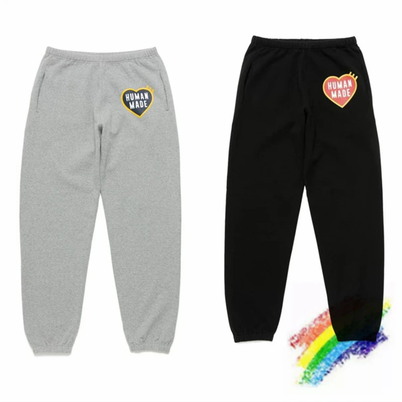 

2022ss HUMAN MADE Sweatpants Men Women 1:1 Top Quality Drawstring HUMAN MADE Fleece Jogger Trousers Casual Pants