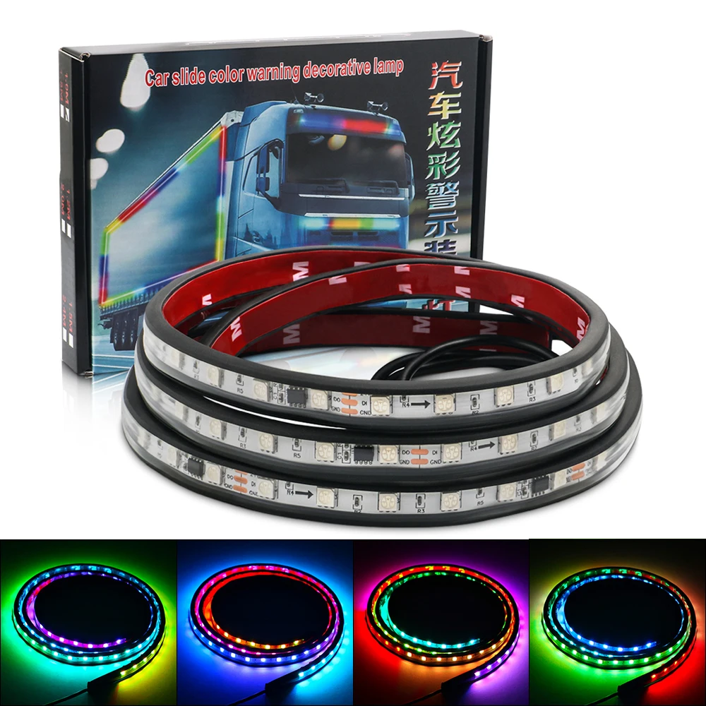 24V LED Truck Light Strips RGB DRL Brake Warning Driving Lights Colorful Car Atmosphere Lamp Flexible Dynamic Streamer DIY Light
24V LED Truck Light Strips RGB DRL Brake Warning Driving Lights Colorful Car Atmosphere Lamp Flexible Dynamic Streamer DIY Light
