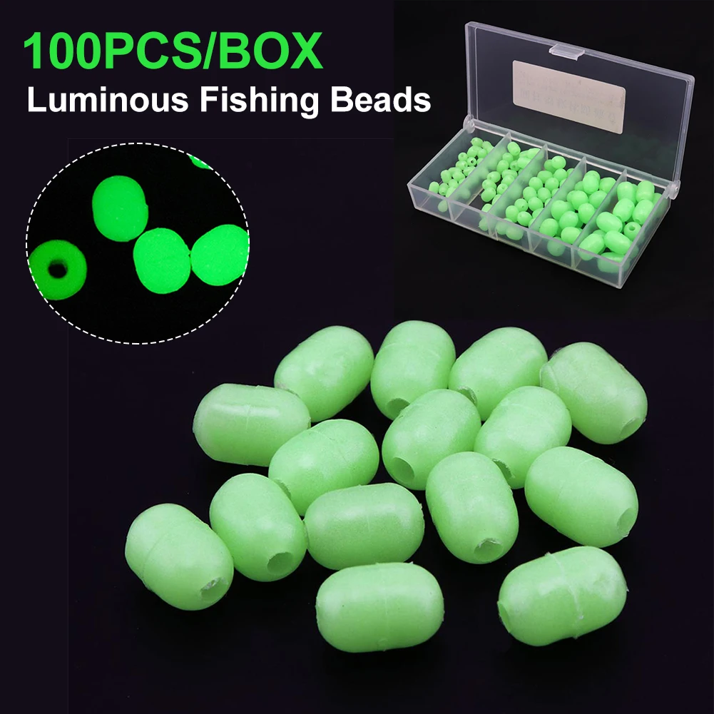 100pcs/Box Oval Luminous Fishing Beads 5 Sizes Green Luminous Beads Soft Rubber Beads For Sabiki Snapper Lure Fishing Rig
100pcs/Box Oval Luminous Fishing Beads 5 Sizes Green Luminous Beads Soft Rubber Beads For Sabiki Snapper Lure Fishing Rig