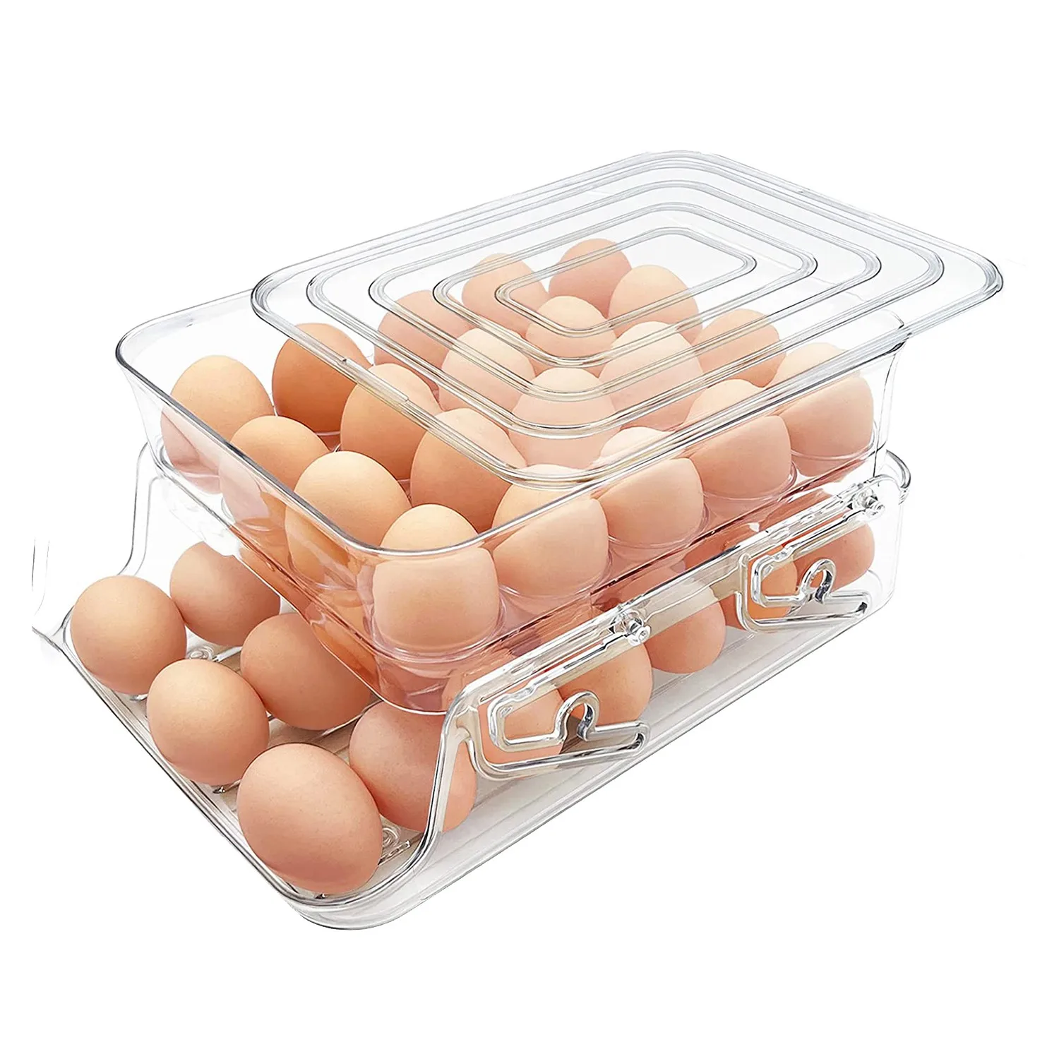 Egg Holder for Refrigerator, Capacity Egg Container for Refrigerator, Egg Storage Box with Lid & Automatic Rolling
Egg Holder for Refrigerator, Capacity Egg Container for Refrigerator, Egg Storage Box with Lid & Automatic Rolling